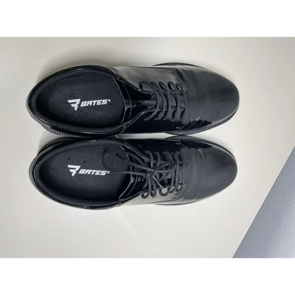 MEN'S BATES E22141 HIGH GLOSS DUTY OXFORD DUTY SHOES BLACK 9 M